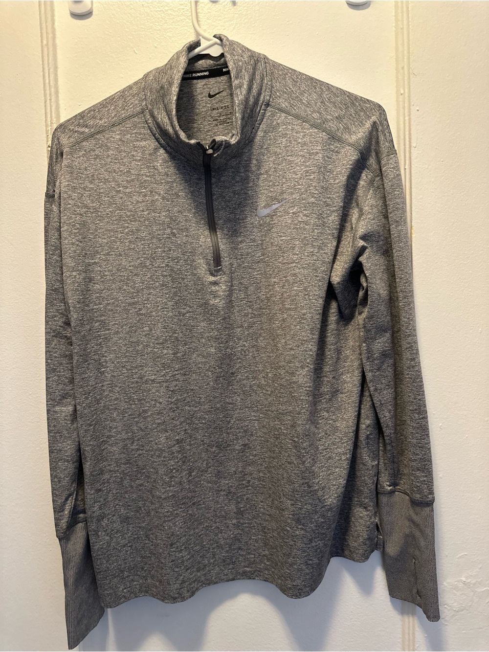 Nike Gray Heather Running Dri-FIT Half-Zip size large